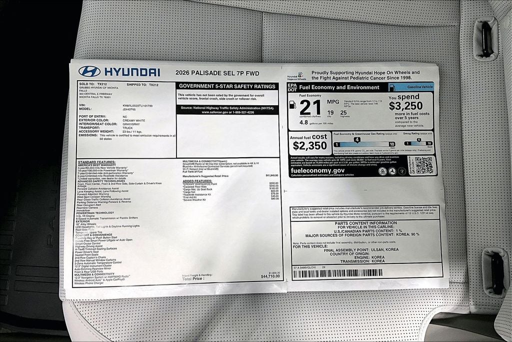 2026 Hyundai Palisade SEL 7 Passenger