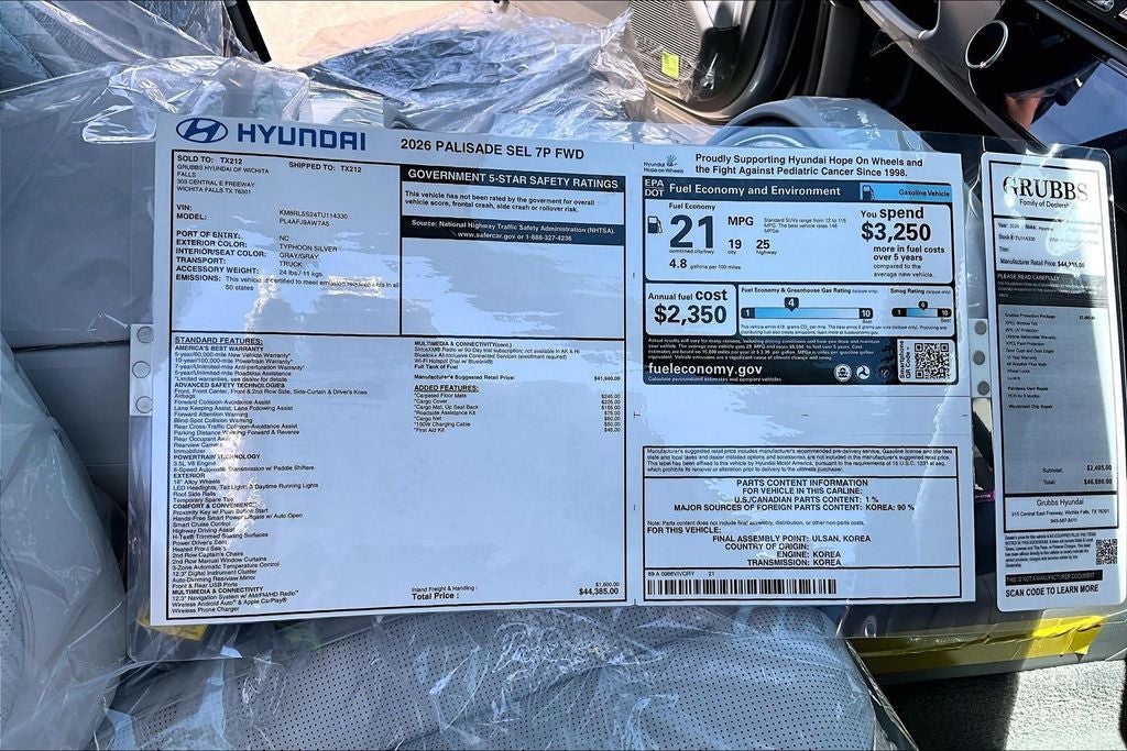 2026 Hyundai Palisade SEL 7 Passenger