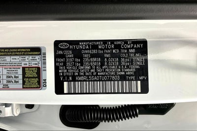 2026 Hyundai Palisade Hybrid Blue SEL 7 Passenger
