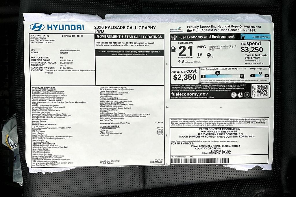 2026 Hyundai Palisade Calligraphy