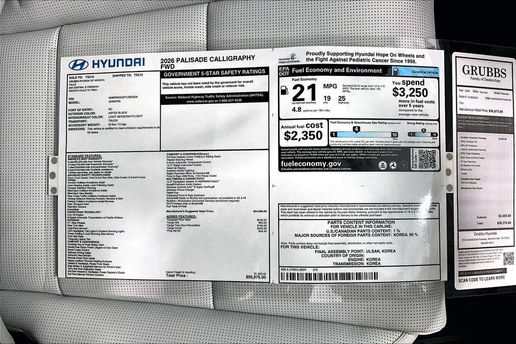 2026 Hyundai Palisade Calligraphy