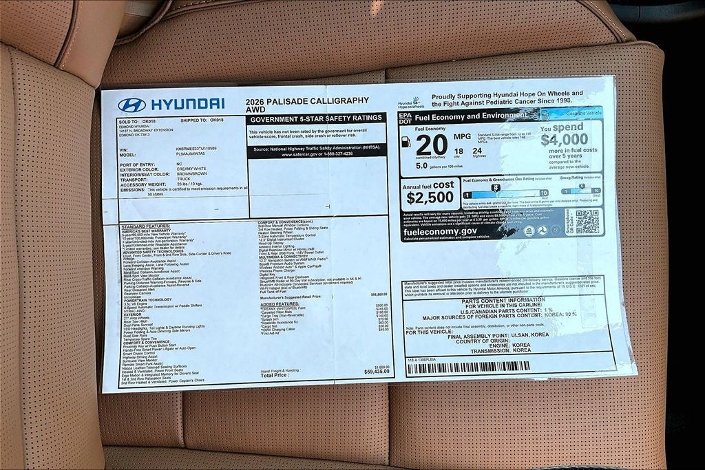 2026 Hyundai Palisade Calligraphy