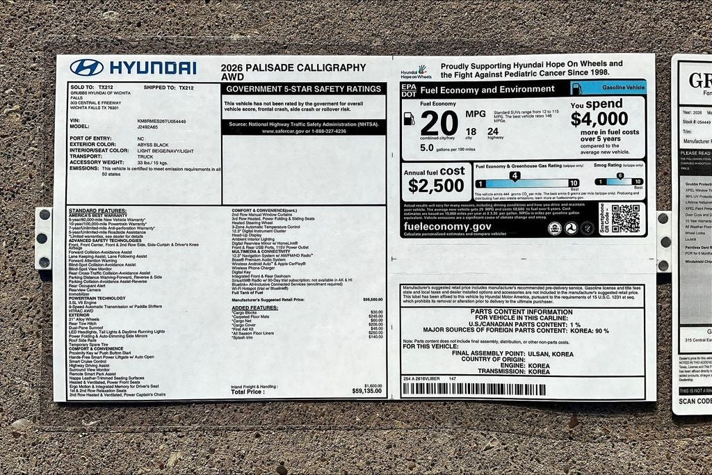2026 Hyundai Palisade Calligraphy