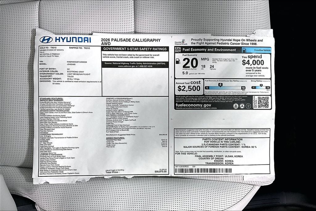 2026 Hyundai Palisade Calligraphy