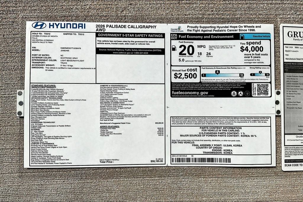 2026 Hyundai Palisade Calligraphy