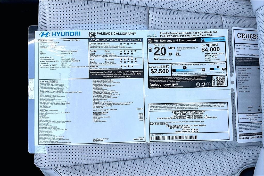 2026 Hyundai Palisade Calligraphy