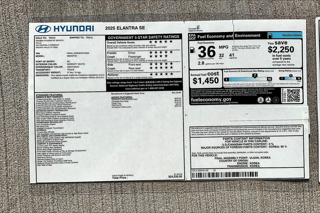 2025 Hyundai Elantra SE