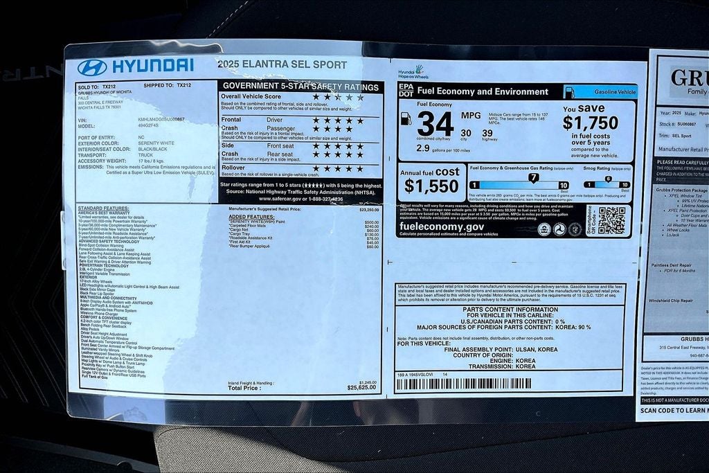 2025 Hyundai Elantra SEL Sport