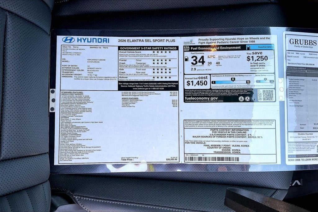 2026 Hyundai Elantra SEL Sport