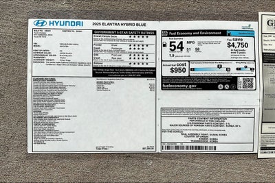2025 Hyundai Elantra Hybrid Blue
