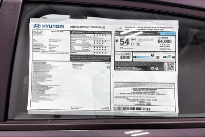 2026 Hyundai Elantra Hybrid Blue