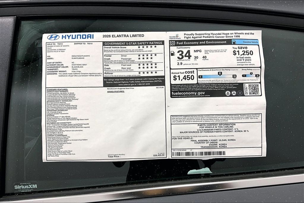2026 Hyundai Elantra Limited